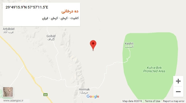 روستای ده درخانی بر روی نقشه
