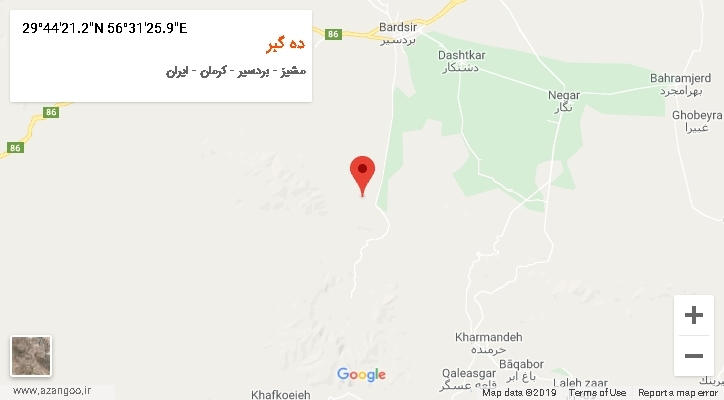 روستای ده گبر بر روی نقشه