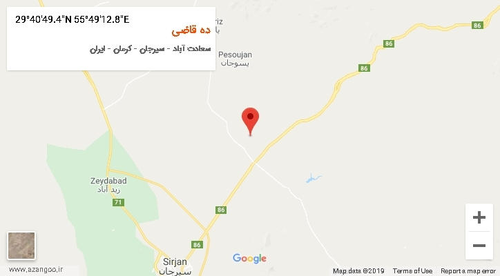 روستای ده قاضی بر روی نقشه