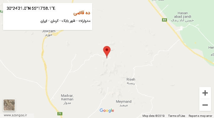 روستای ده قاضی بر روی نقشه