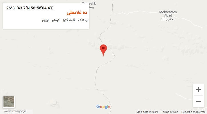 روستای ده غلامعلی بر روی نقشه