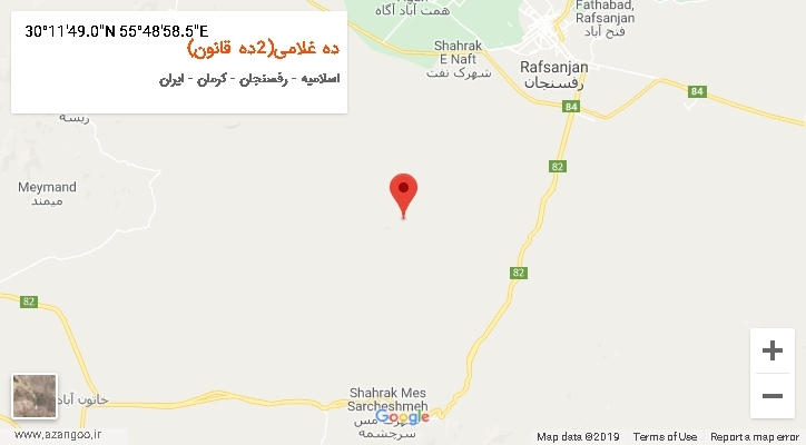 روستای ده غلامی(2ده قانون) بر روی نقشه