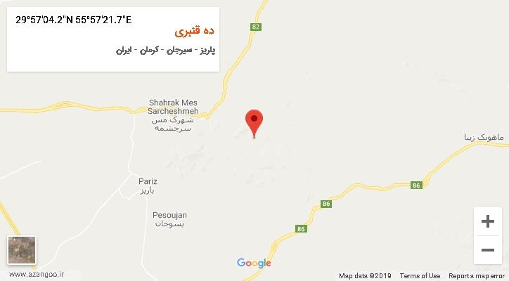 روستای ده قنبری بر روی نقشه