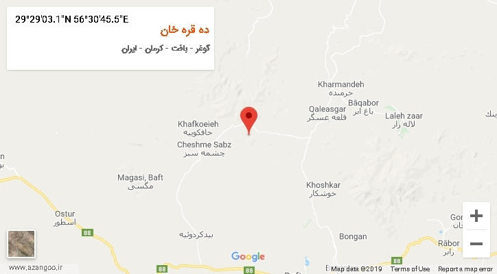روستای ده قره خان بر روی نقشه