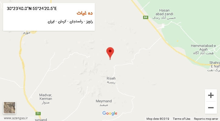 روستای ده غیاث بر روی نقشه