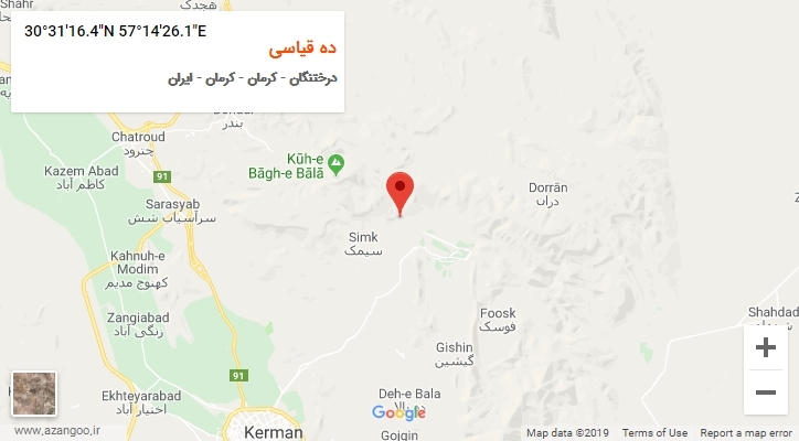 روستای ده قیاسی بر روی نقشه