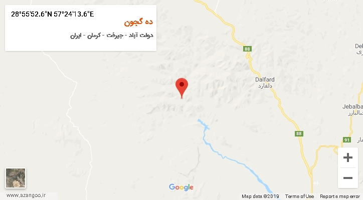 روستای ده گجون بر روی نقشه