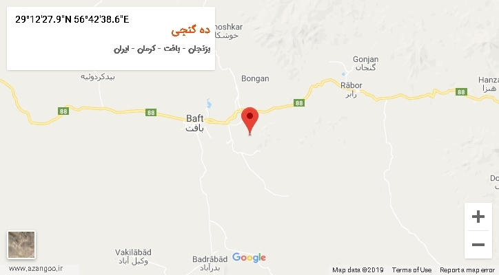 روستای ده گنجی بر روی نقشه