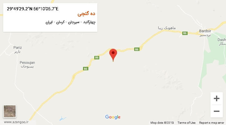 روستای ده گنجی بر روی نقشه