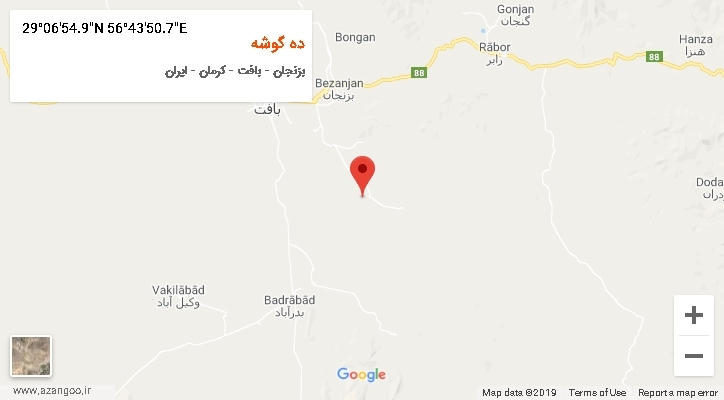 روستای ده گوشه بر روی نقشه