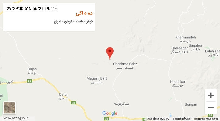 روستای ده ه اکی بر روی نقشه