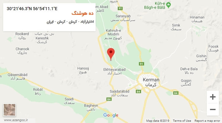 روستای ده هوشنگ بر روی نقشه