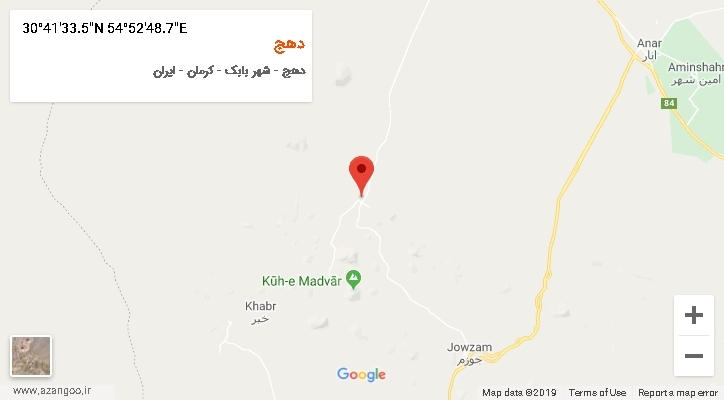 روستای دهج بر روی نقشه