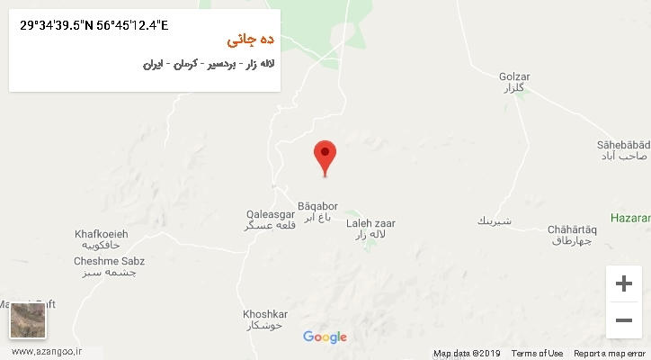 روستای ده جانی بر روی نقشه