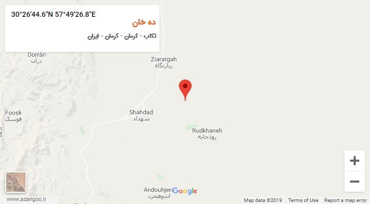 روستای ده خان بر روی نقشه