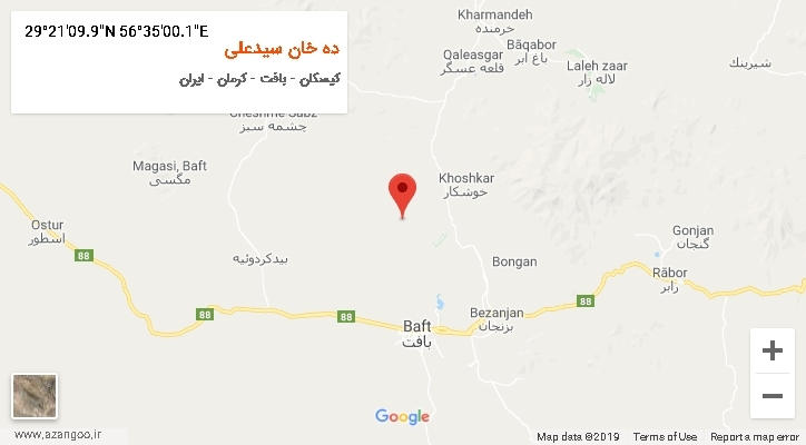 روستای ده خان سیدعلی بر روی نقشه