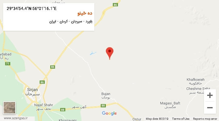 روستای ده خینو بر روی نقشه