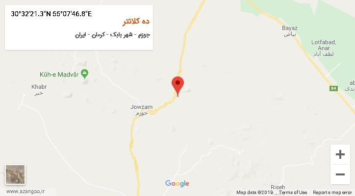 روستای ده کلانتر بر روی نقشه