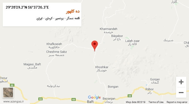 روستای ده کلهور بر روی نقشه