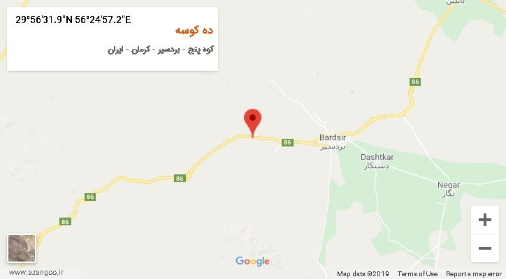 روستای ده کوسه بر روی نقشه