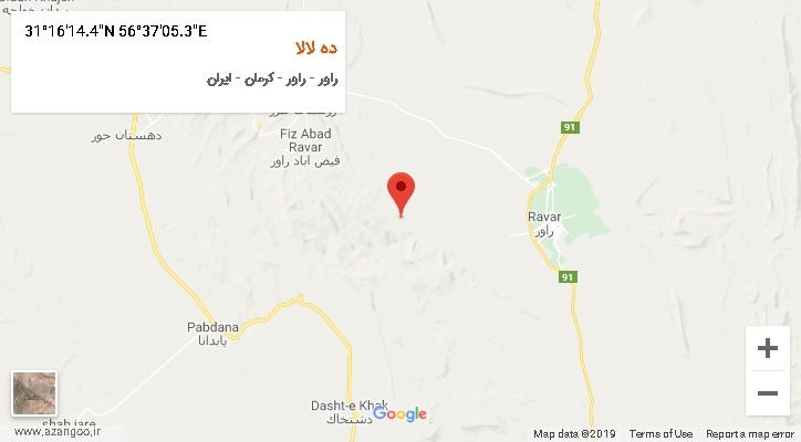 روستای ده لالا بر روی نقشه