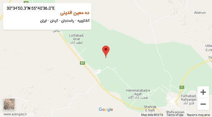 روستای ده معین الدینی بر روی نقشه