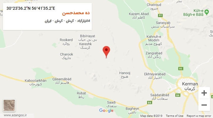 روستای ده محمدحسن بر روی نقشه