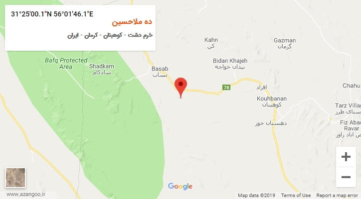 روستای ده ملاحسین بر روی نقشه