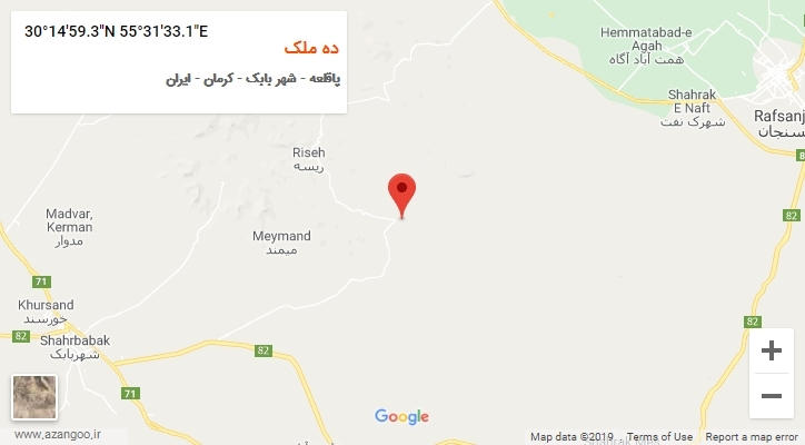 روستای ده ملک بر روی نقشه