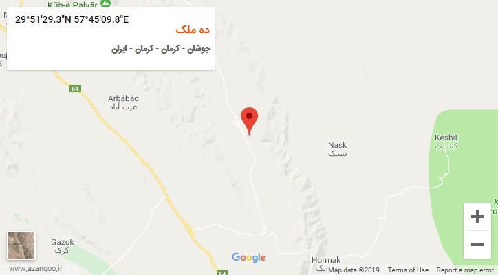 روستای ده ملک بر روی نقشه