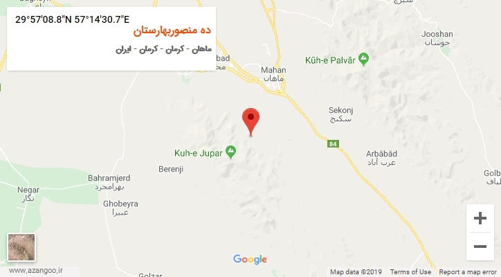 روستای ده منصوربهارستان بر روی نقشه