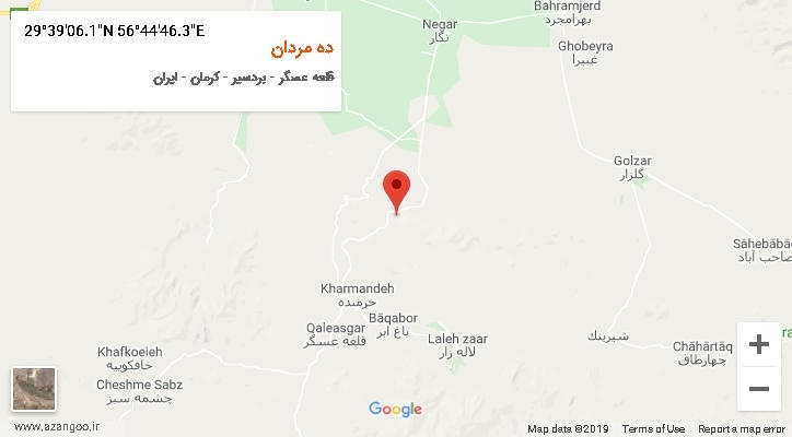 روستای ده مردان بر روی نقشه