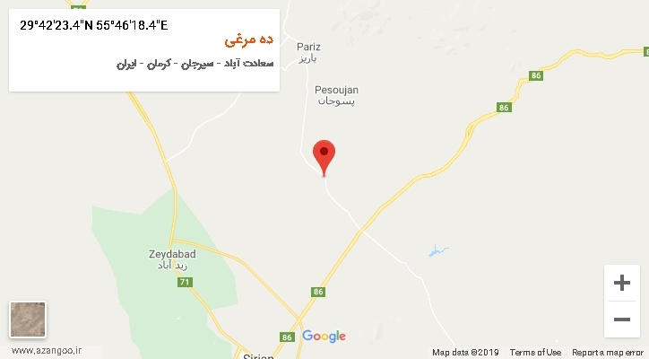 روستای ده مرغی بر روی نقشه