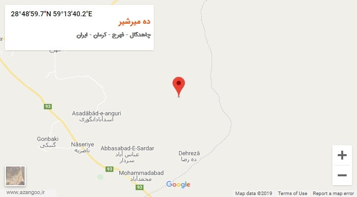 روستای ده میرشیر بر روی نقشه