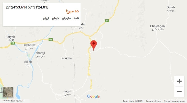 روستای ده میرزا بر روی نقشه