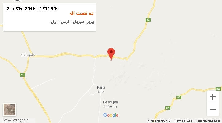 روستای ده نعمت اله بر روی نقشه