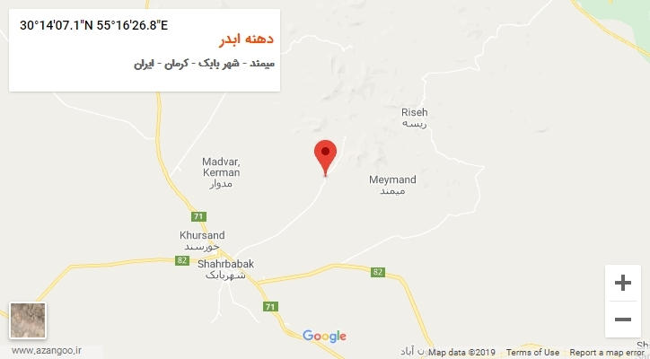 روستای دهنه ابدر بر روی نقشه