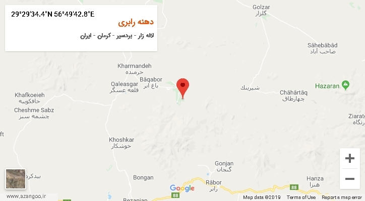 روستای دهنه رابری بر روی نقشه