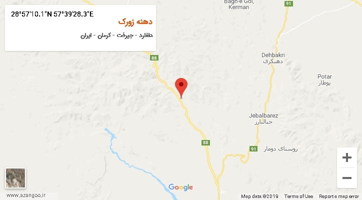 روستای دهنه زورک بر روی نقشه