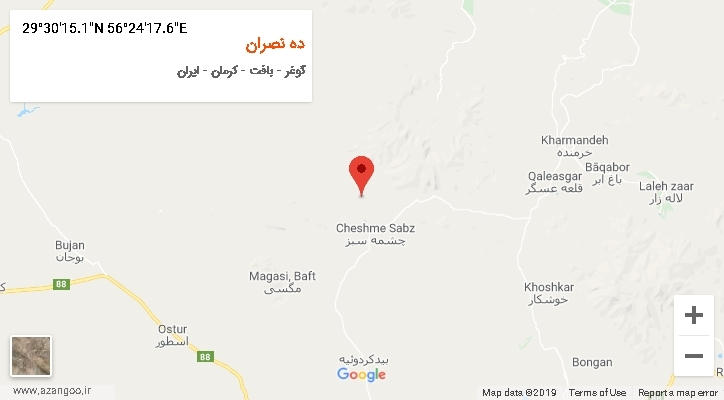 روستای ده نصران بر روی نقشه