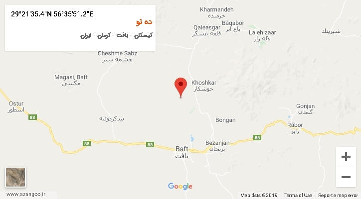 روستای ده نو بر روی نقشه
