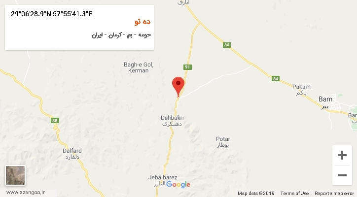 روستای ده نو بر روی نقشه