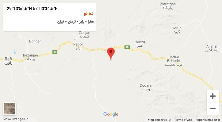 روستای ده نو بر روی نقشه