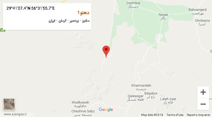 روستای دهنو1 بر روی نقشه