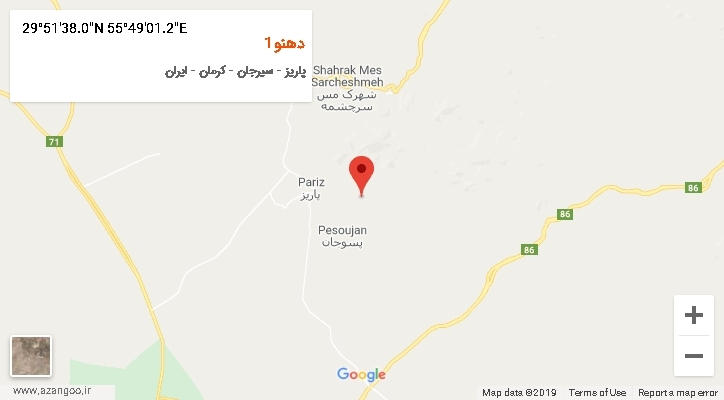 روستای دهنو1 بر روی نقشه
