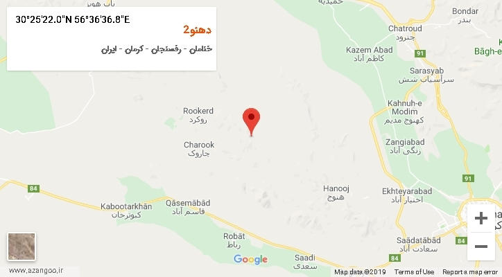 روستای دهنو2 بر روی نقشه