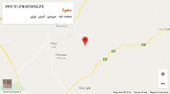 روستای دهنو2 بر روی نقشه