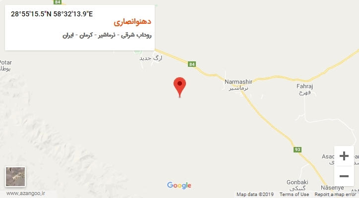 روستای دهنوانصاری بر روی نقشه