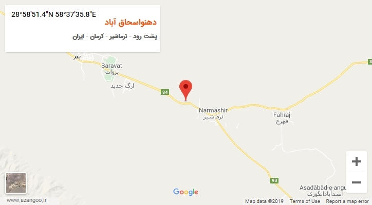 روستای دهنواسحاق آباد بر روی نقشه