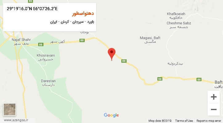 روستای دهنواسطور بر روی نقشه